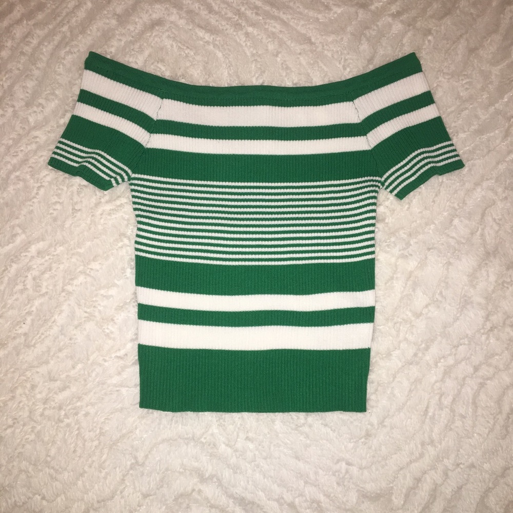 Ribbed off the shoulder top